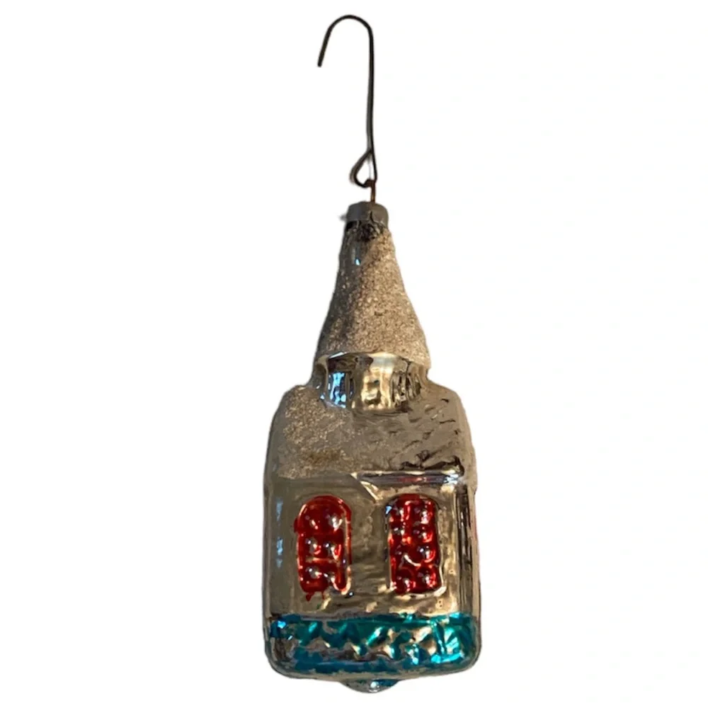 Vintage Rare Handblown Mercury Glass Antique Christmas Tree Ornament